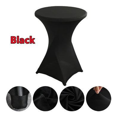 2/1PC Height Stretch Round Tablecloth Cocktail Table Cover Spandex Table Cloth Bar Hotel Party Wedding Elastic Table Cloth Decor