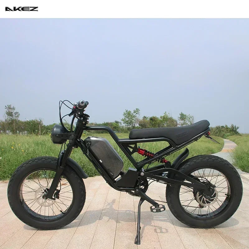 Ebike AKEZ 1500W 48V 18AH Electric Bicycle Full Suspension Removable Battery Fat Tire Hydraulic Brake Adult Electric Bicycle