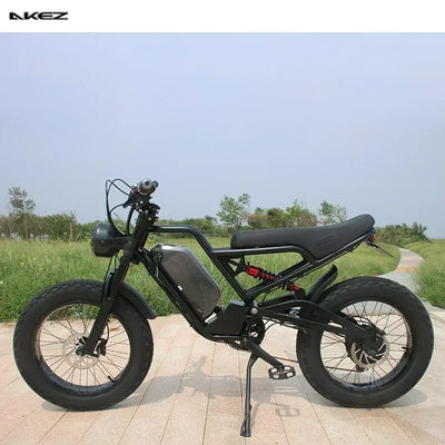 Ebike AKEZ 1500W 48V 18AH Electric Bicycle Full Suspension Removable Battery Fat Tire Hydraulic Brake Adult Electric Bicycle