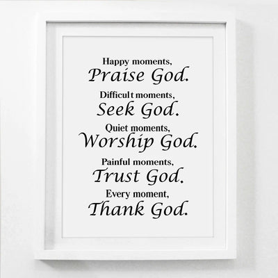 Every Moment Thank God Bible Verse Canvas Painting Posters Prints Wall Art Pictures Christian Religious Living Room Home Decor