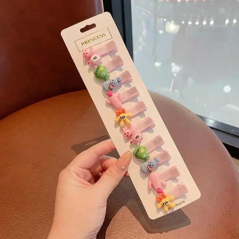 10 PCS New Baby Hairpin Fruit Bows Cartoon Hair Clips Baby Side Bangs Clip for Kawaii Girls Headdress Accessories Baby Bows