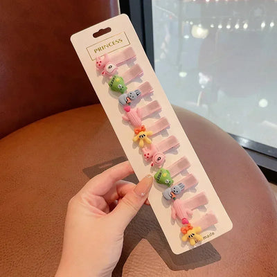 10 PCS New Baby Hairpin Fruit Bows Cartoon Hair Clips Baby Side Bangs Clip for Kawaii Girls Headdress Accessories Baby Bows