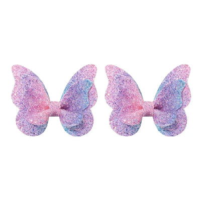 2/4/5Pcs Girls Cute Sequins Double Butterfly Hair Clip Bow Hairpins DIY Headwear Bow Decor Hairgrip Toddler Hair Accessories