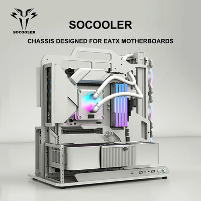 Socooler Diy Gaming Computer EATX Computer Case Pc Case Open Frame  Gaming Computer Case for ATX M-ATX  Case Aviation Aluminum