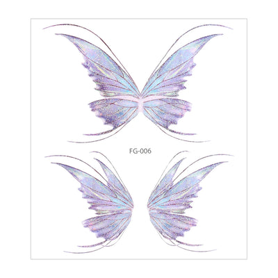 3D Fairy Butterfly Wings Shiny Tattoo Sticker Waterproof Eyes Face Body Art Fake Tattoos For Women Makeup Dance Music Festival