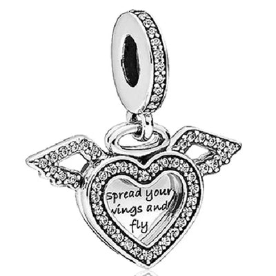 2024 New 925 Silver Plated Diamond Heart Bell Loose Charm Beads For Pandora DIY Bracelet Necklace Jewelry Accessories Gifts