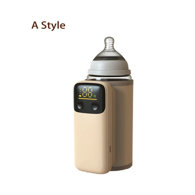 Rechargeable Portable Bottle Warmer with Fast Charging Cordless Milk Warmer with Temperature Control for Traveling Camping Home