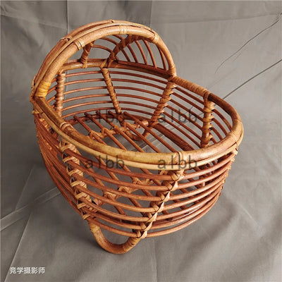 Newborn Photography Props Vintage rattan cradle Chair Prop Basket Container Photography Bed Newborn Photo Posing Prop Baby Crib