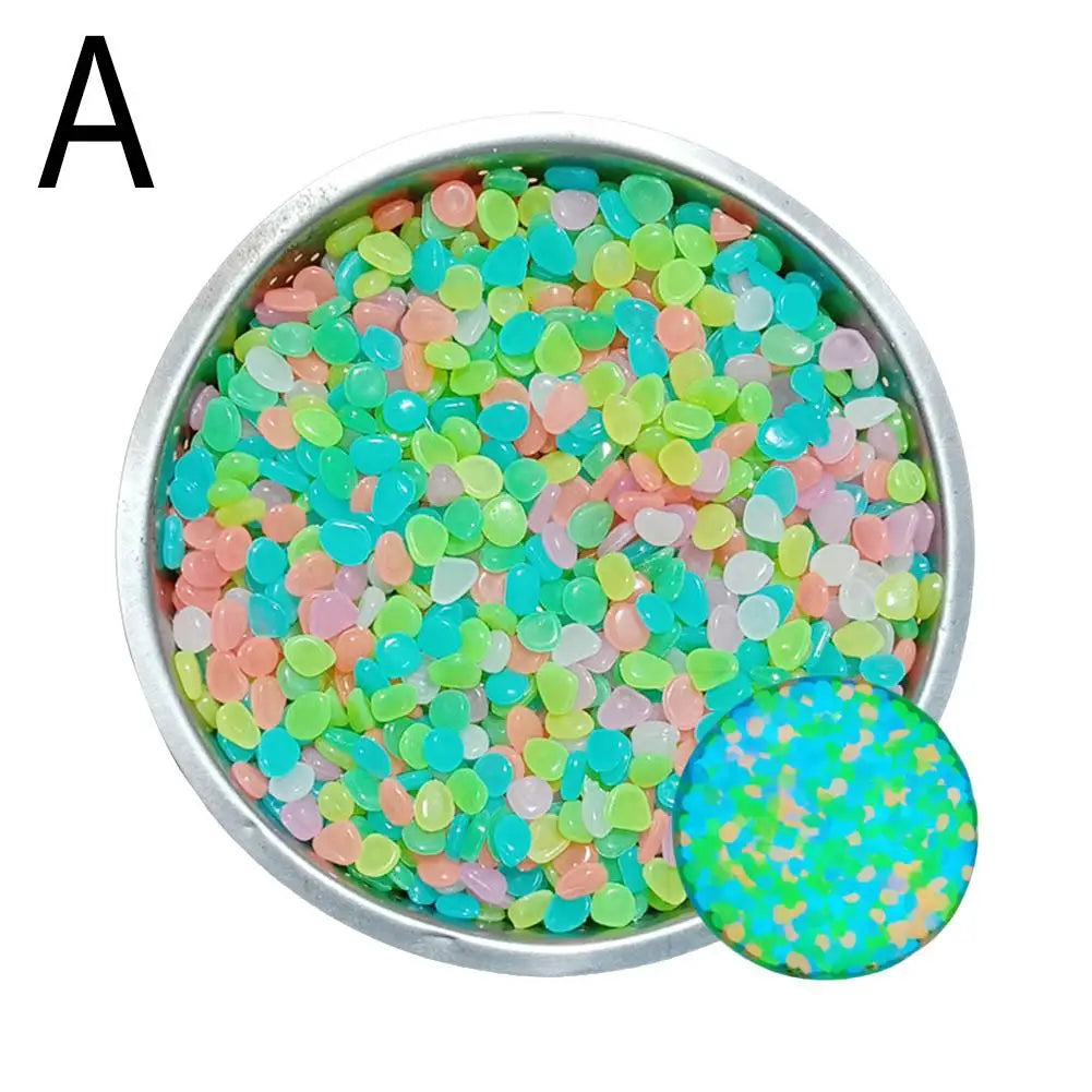 50Pcs Small Glow In The Dark Garden Pebbles For Garden Terrace Lawn Garden Fish Tank Aquarium Decoration Luminous Rocks Stones