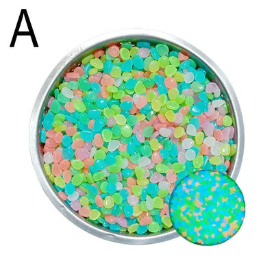 50Pcs Small Glow In The Dark Garden Pebbles For Garden Terrace Lawn Garden Fish Tank Aquarium Decoration Luminous Rocks Stones
