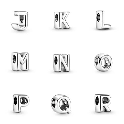 925 Silver Plate 26 English Letters Combined Freely Beads For Pandora DIY Charms Bracelet Keychain Jewelry Accessories Gifts
