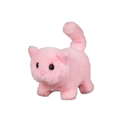 Cute Interactive Cat Plush Toy Electronic Stuffed Doll Toy Walking Tail Wagging Head Shaking for Boys Girl Birthday Holiday Gift