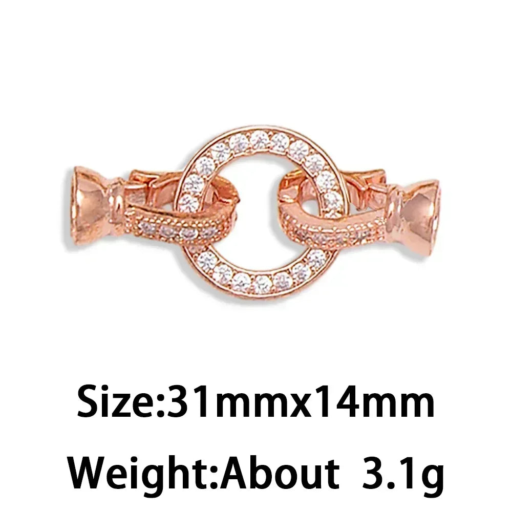 1 Pcs Paved Zircon Connector for Jewelry Making Diy Necklace Bracelet Chain Accessories Gold/Silver Color Round Heart Shape Part