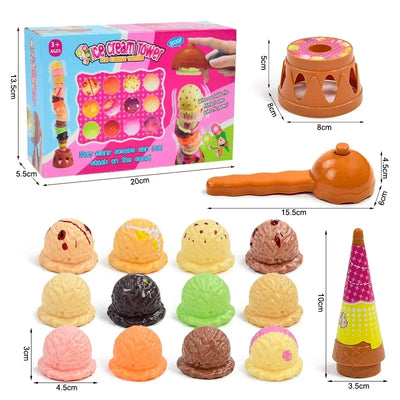Children's Ice Cream Folding Play Home Toys Hand eye Coordination Parent Child Interactive Desktop Early Education Puzzle Toys