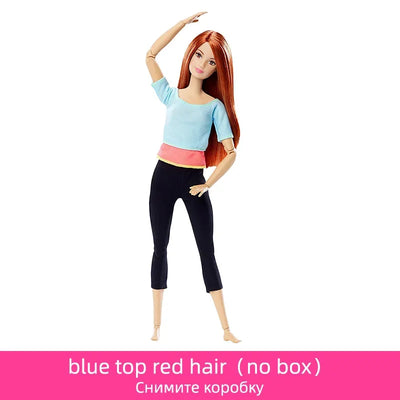 Original Barbie Dolls Made To Move Brunette Blonde Yoga 22 Joints Articulated Toys for Girls Genuine Barbie  Toys for Children