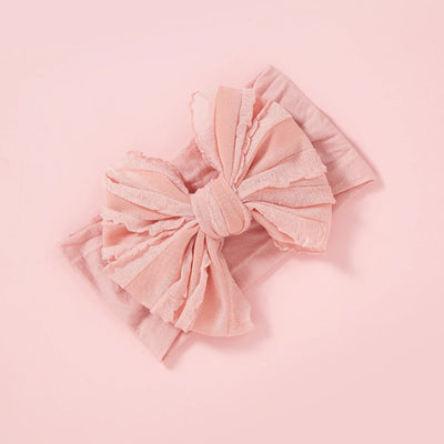 Bow Baby Headbands For Newborn Soft Elastic Nylon Hair Bands Ruffle Bow Infant Headband For Kid Girl Headwear Hair Accessories