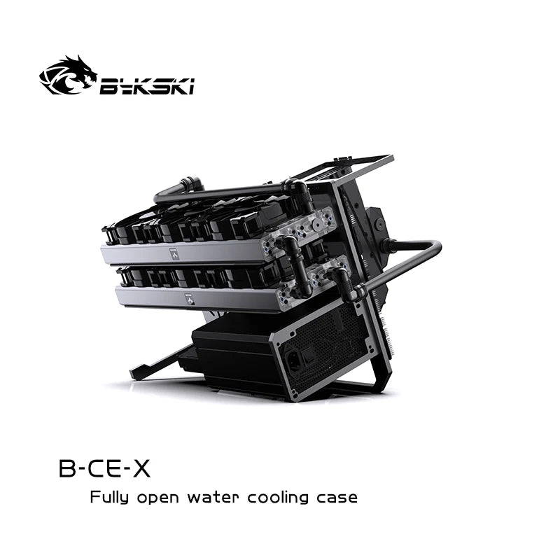 Bykski ATX Open Frame Panoramic Viewing Gaming Computer Case DIY Full Aluminum Water-Cooled Chassis B-CE-X