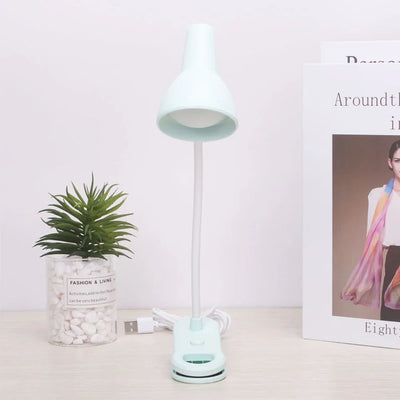 LED Eye Protection Book Night Light Adjustable Angle Mini Clip-On Study Desk Lamp AA Battery USB Plug-in for Bedroom Reading