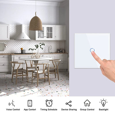 TUYA WIFI EU SMART SWITCHES 1/2/3/4 GANG TOUCH LIGHT SWITCH WALL SENSOR 433MHZ RF SWITCHES SMART LIFE FOR ALEXA GOOGLE HOME ALICE