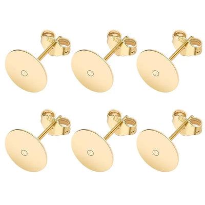 50pcs/lot 925 Silver Plated Blank Post Earring Studs Base Pin With Earring Plug Findings Ear Back DIY Jewelry Making Accessories