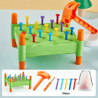 Montessori Nail Screw Games Fine Motor Training Toys Sensory Learning Color Cognition Set Educational Toys For Autistic Kids