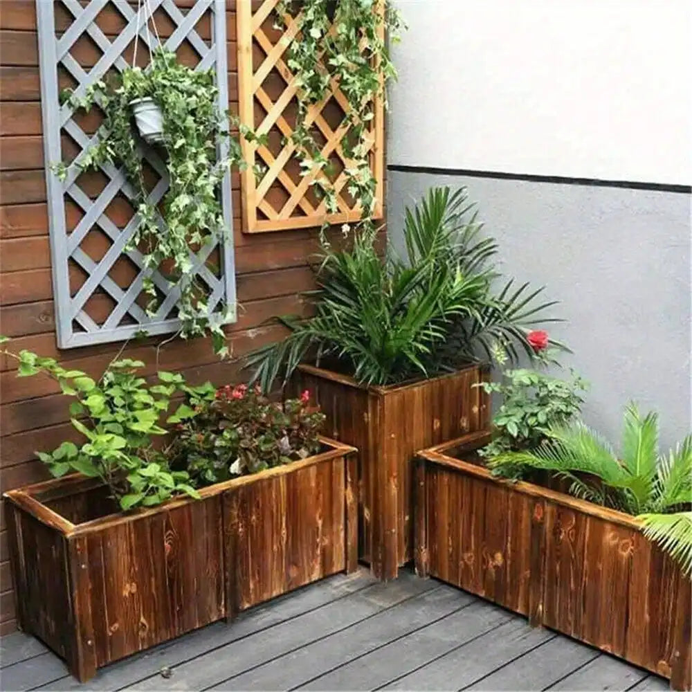 Raised Garden Bed Outdoor Elevated Ground Planter Growing Beds 26x13x6.3"