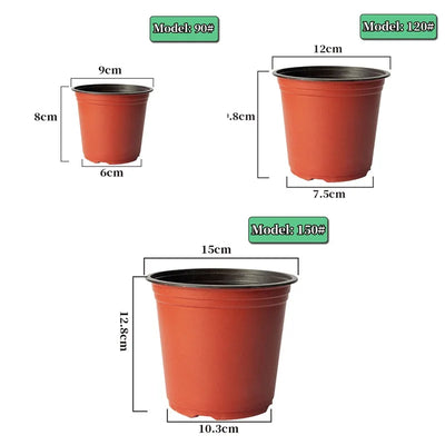 100PCS Plant Nursery Pot Seed Starting Pot Plastic Flower Plant Container ,Succulents Seedlings Cuttings Transplant 9/12/15cm