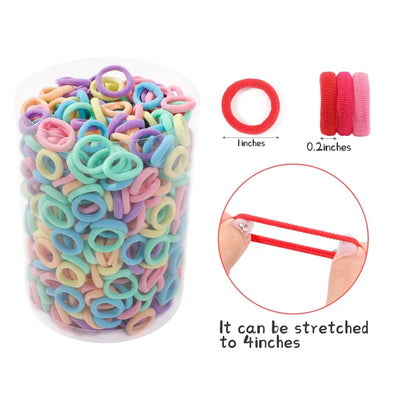 100Pcs/bag Girls Colorful Hair Bands Set Nylon Elastic Rubber Band Baby Ponytail Holder Scrunchies Kids Hair Accessories