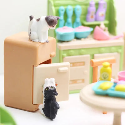 Kawaii Items Kids Toys Miniature Doll House Furniture Kitchen Kits Set Pet  For Barbie DIY Children Game Christmas Present Gift