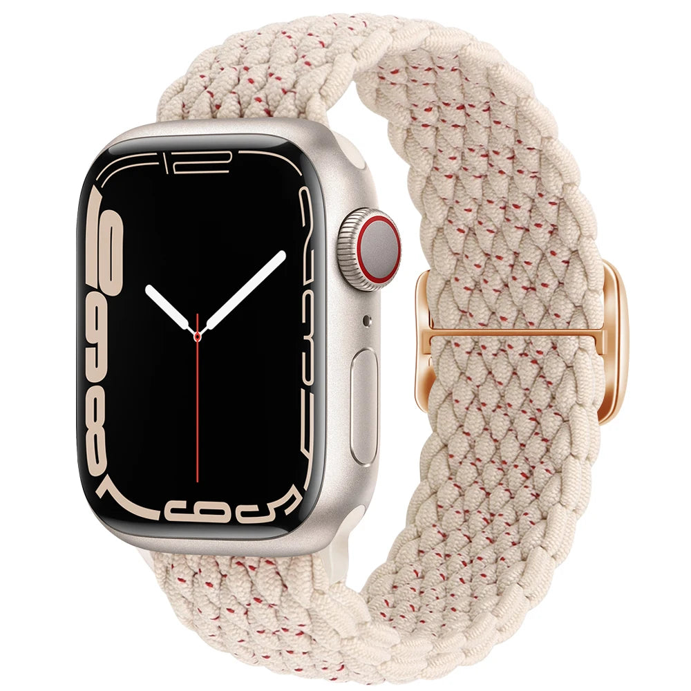 Braided Solo Loop For Apple watch band 45mm 44mm 40mm 49mm 38 41mm Elastic correa bracelet series 8 9 5 4 3 SE 6 7 Ultra 2 strap
