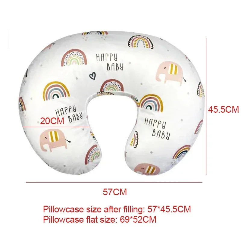 Baby Nursing Pillow Cover Cartoon Breastfeeding Pillow Slipcover Ultra Soft Snug Fits On Newborn Nursing Pillow
