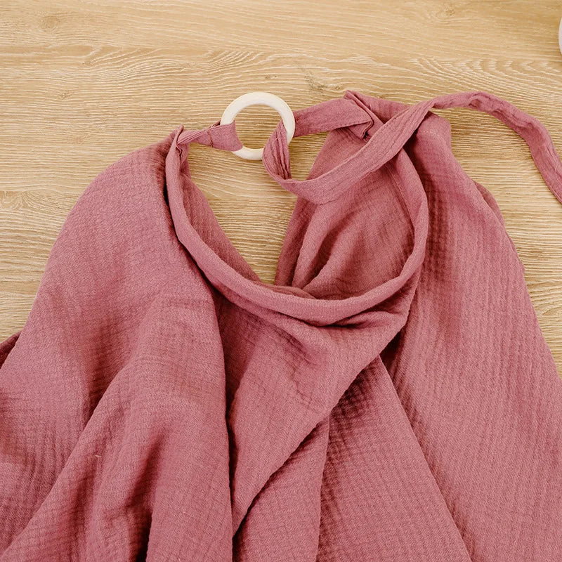 BREATHABLE COTTON MUSLIN BABY NURSING COVER – MATERNITY BREASTFEEDING APRON & STROLLER BLANKET
