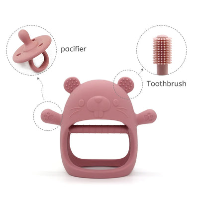 1PC BPA FREE CUTE CARTOON ANIMAL SILICONE TEETHER TOY BRACELET TEETHING GLOVE FOR BABY NEWBORN ACCESSORIES