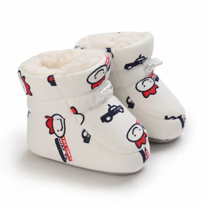 Winter Cute Cartoon Baby Boots for Boys and Girls Cotton Soft Sole Anti slip and Warm Preschool Children's Walking Shoes with