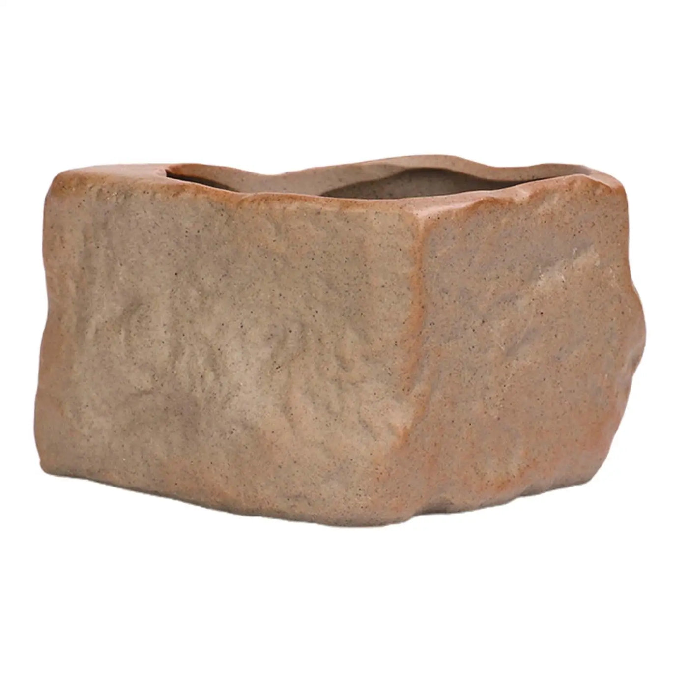 Ceramic Succulent Pot Wear Resistant Stone Shape Cactus Succulent Miniature Garden Bonsai for Home Office Table Desk Decoration