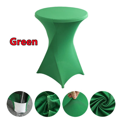 2/1PC Height Stretch Round Tablecloth Cocktail Table Cover Spandex Table Cloth Bar Hotel Party Wedding Elastic Table Cloth Decor
