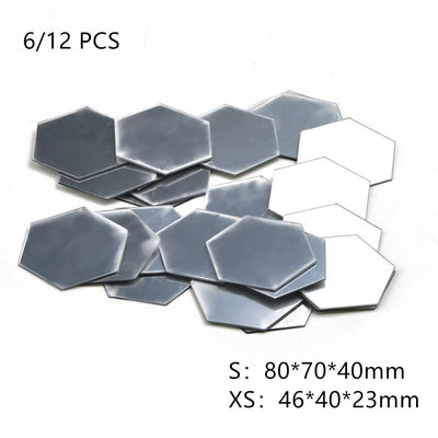 6/12PCS 4 Color Hexagon Acrylic Wall Mirror Self Adhesive Stickers Mosaic Tile Decals for Decoration DIY Art Ornaments Gift