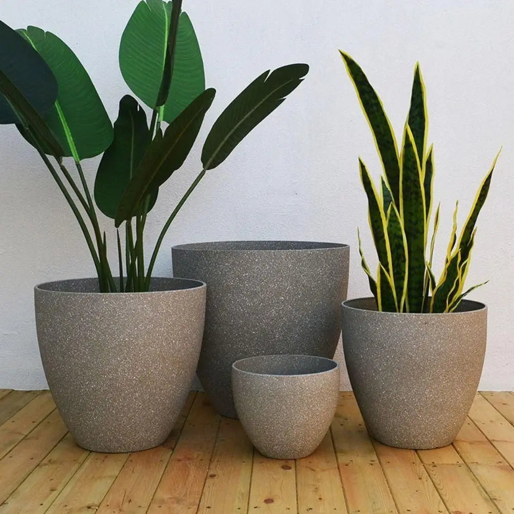 Fashion Plastic Bonsai Flowerpot Large-capacity Frosted Balcony Plant Pot Imitation Stone Plant Growth Cultivation Pot for Home