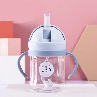 350/250ml Baby water straw cute anti-choking kindergarten children gravity ball water cup duck sippy cup baby drinking bottle
