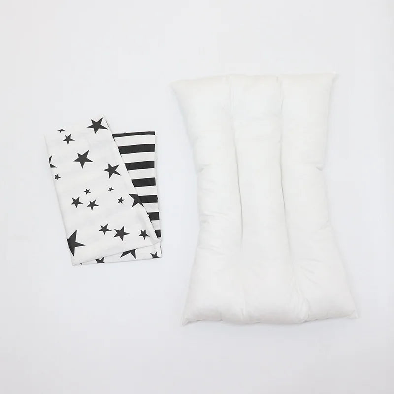 30X50CM BABY PILLOW AND CASE SET, COTTON PILLOWCASE AND PILLOW CORE WITH CARTOON PATTERN FOR KIDS BOYS AND GIRLS