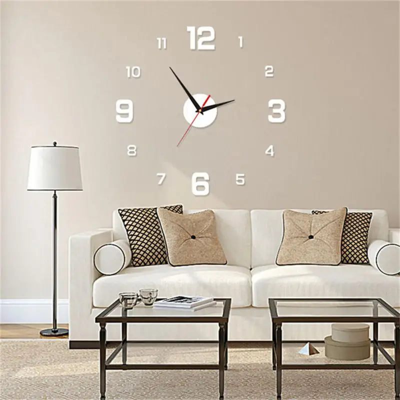 2025 Modern Design Large Wall Clock 3D DIY Quartz Clocks Fashion Watches Acrylic Mirror Stickers Living Room Home Decor Horloge