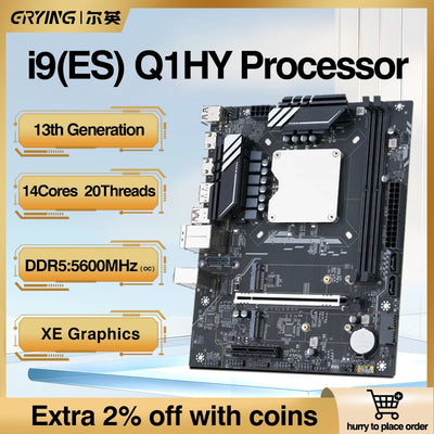 DIY Gaming Computer Motherboard with Onboard 13th Kit Interposer Core CPU Q1HY ES 0000(Refer to i9 13900HK)14C20T DDR5 Desktops