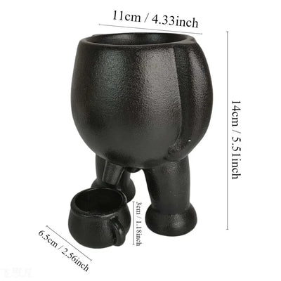 Human Shaped Peeing Plant Pot with Drainage Holes Figure Vases Resin Funny Flowerpot Piss Pot Shape Home Decoration Friend Gift