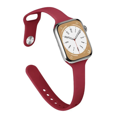 Slim Silicone Strap For Apple Watch Band 45mm 44mm 40mm 41mm 42-38mm sport bracelet iwatch series 8 7 se 3 4 5 6 9 ultra 2 49mm
