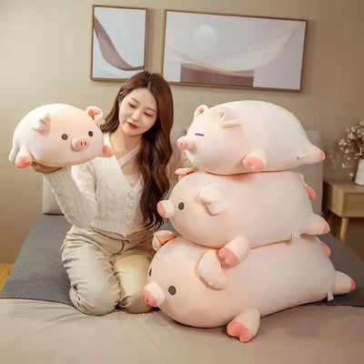Pig Plush Toy Throw Pillows Kawaii Cartoon Animal Stuffed Soft Doll INS Birthday Gift for Girls Kids Children PP Cotton