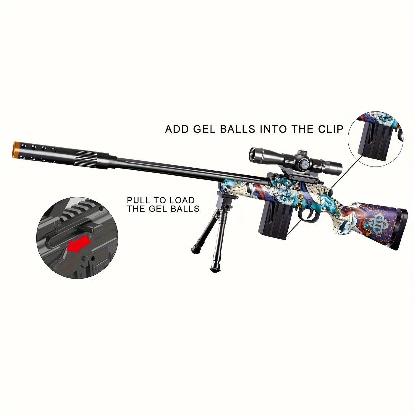 MINI NEW SVD Sniper Gun, Shooting Toy Gel Ball Blaster With Bracket, Fully Manual Outdoor Toy Model Without Charging,