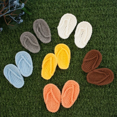 Newborn Photography Prop Accessories 1 Pair Baby Knitted Slippers Mini Handmade Crochet Shoes Boys Girls Fotografia Flip-flops
