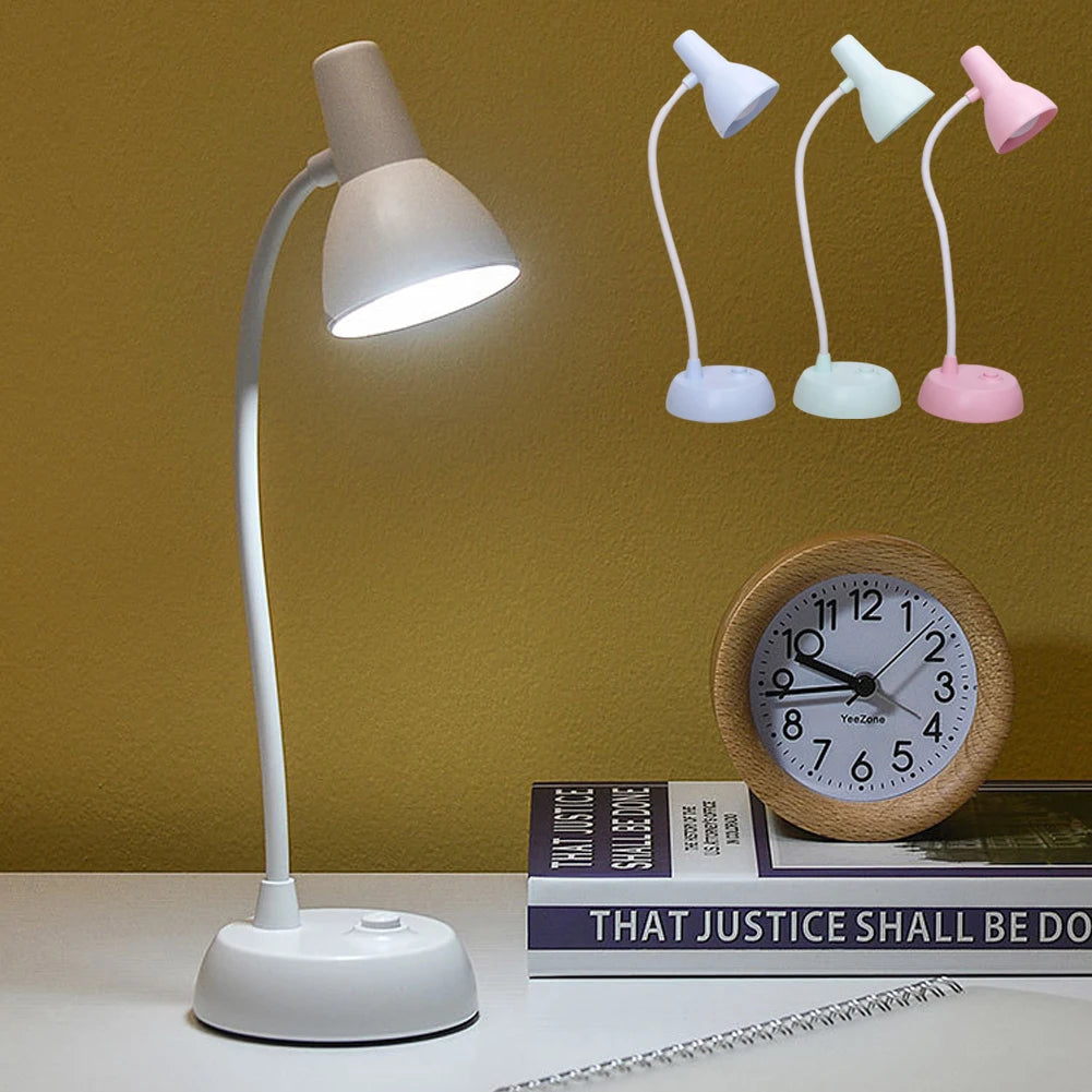 LED Eye Protection Book Night Light Adjustable Angle Mini Clip-On Study Desk Lamp AA Battery USB Plug-in for Bedroom Reading