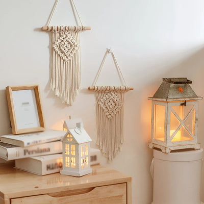 Hand-woven Color Macrame Wall Hanging Ornament Bohemian Craft Decoration Gorgeous Tapestry For Home Living room Home Decor Craft