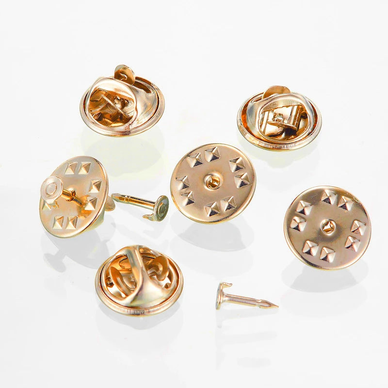 100pc Metal Locking Pin Back Brooch Badge Holder Lapel Base For DIY Jewellery Material Making Supply Craft Accessories Handmade